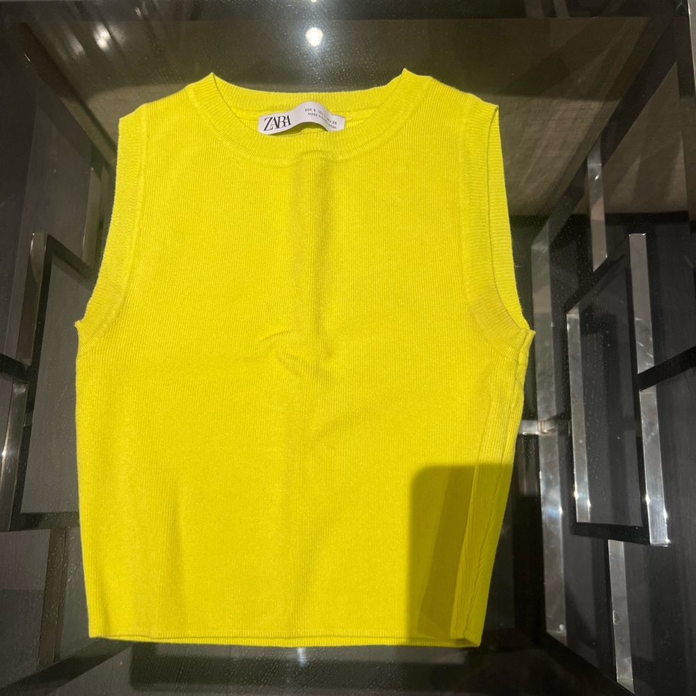 Zara Yellow Sleeveless Top